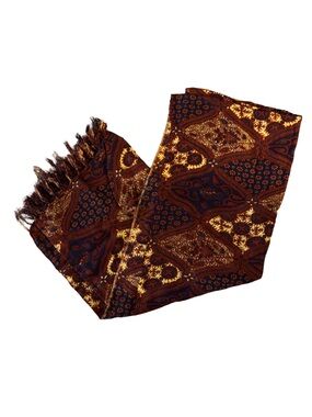 Traditional Batik Shawl/Scarf with Fringe - Handmade in Indonesia | 67x44